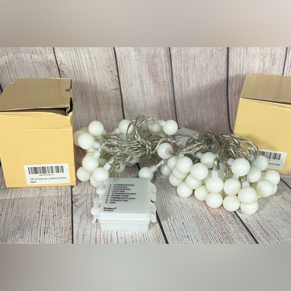 NEW IN BOX 2-13 Foot LED String Lights, small bulbs. Battery operated.